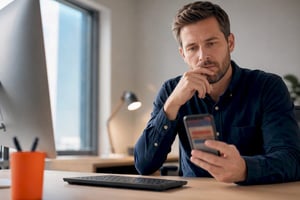 White employee reporting suspicious message