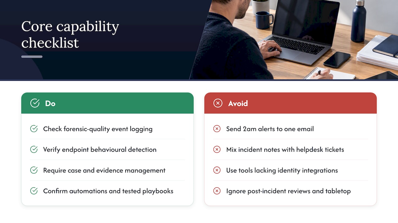 Core capabilities to evaluate: an actionable checklist — overview diagram
