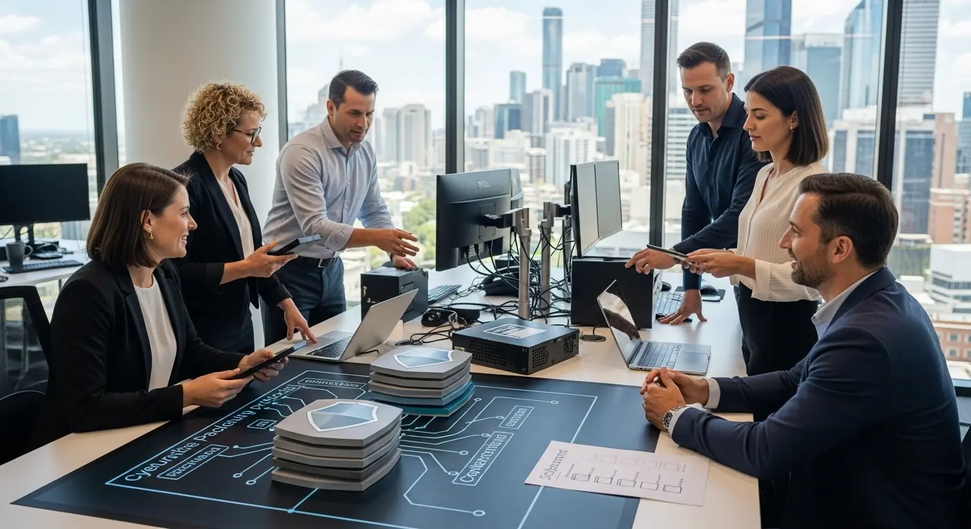 cybersecurity layers, SME teamwork, Brisbane office