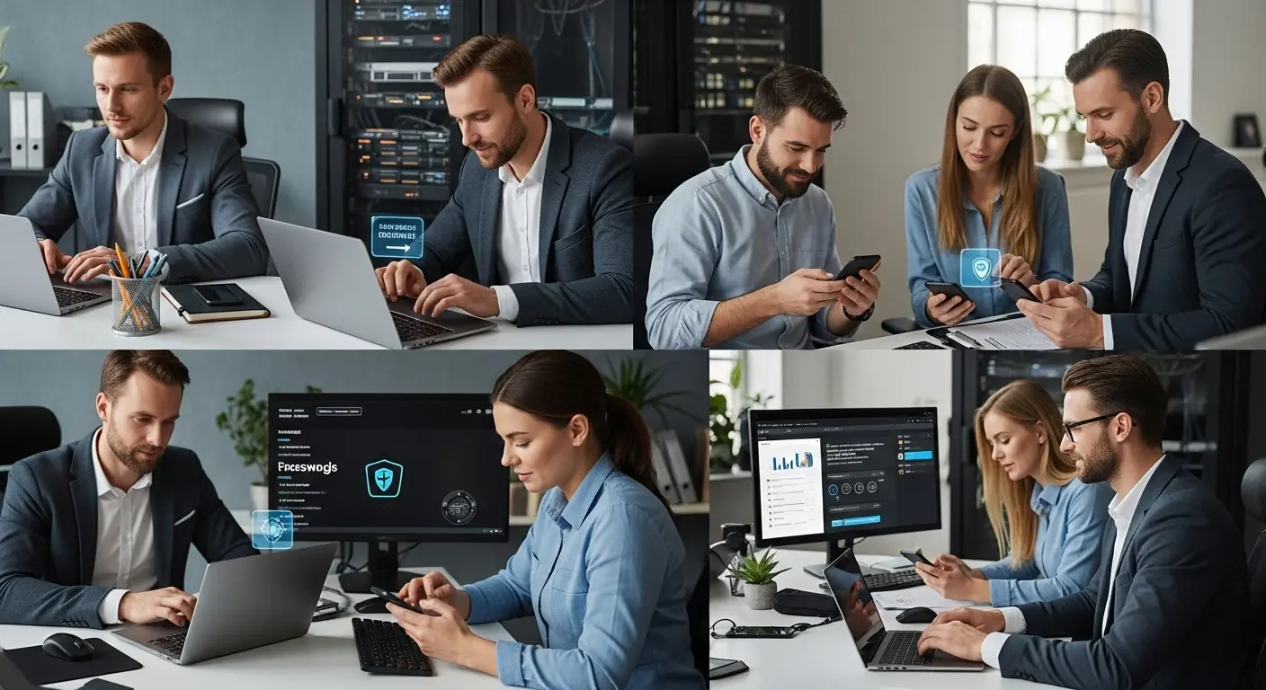 cybersecurity small business office teamwork
