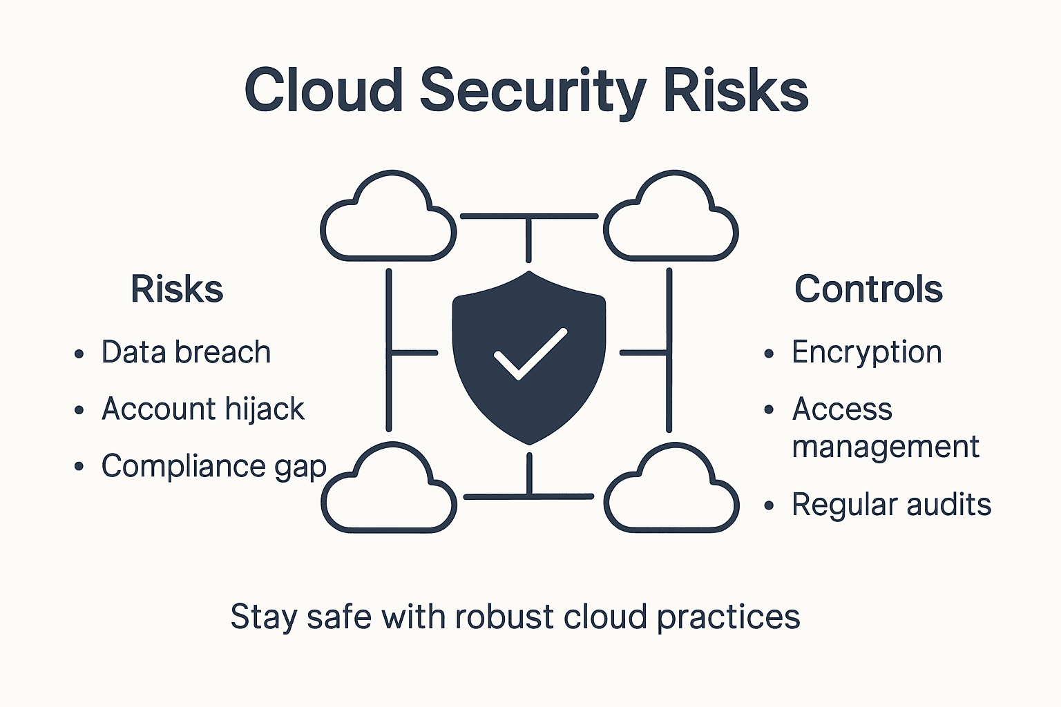 Infographic showing cloud security risks and controls