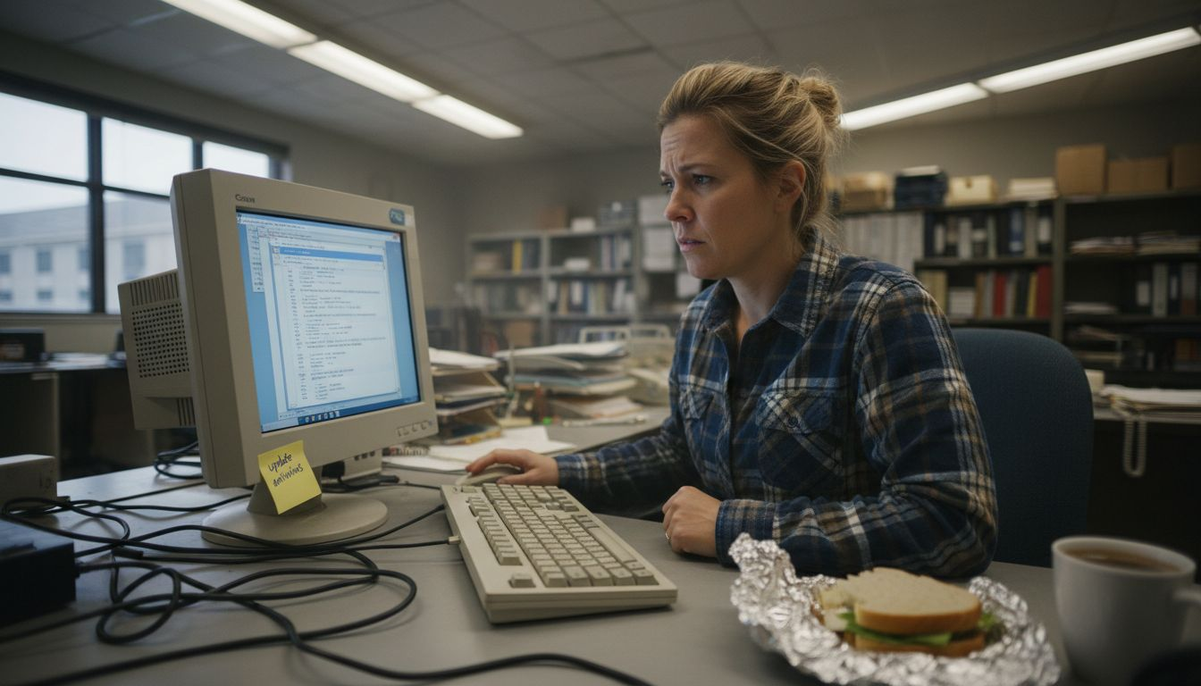 Business owner views suspicious email on computer