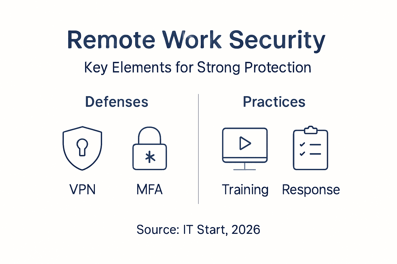 Infographic remote work security essentials overview