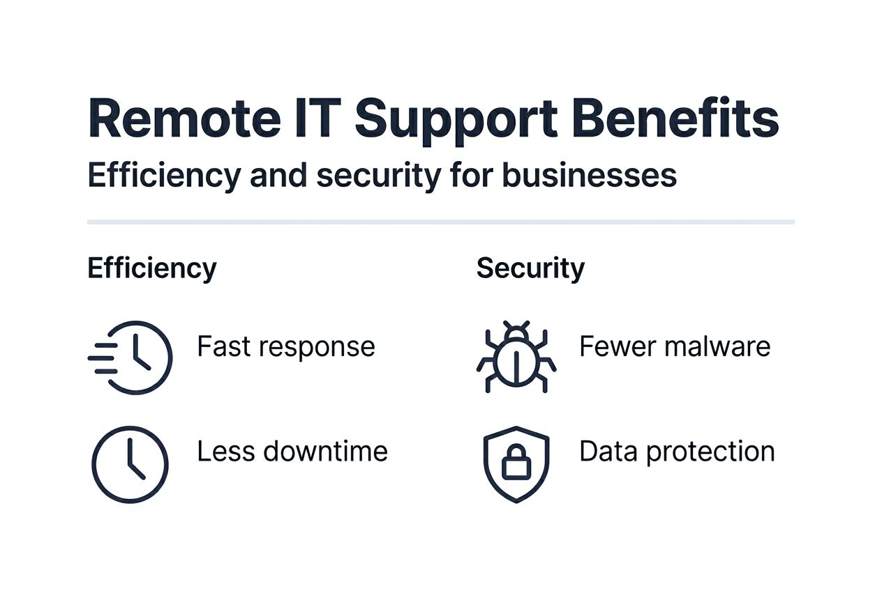 Infographic on remote IT support efficiency and security