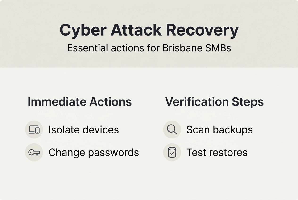 Infographic on cyber attack recovery steps