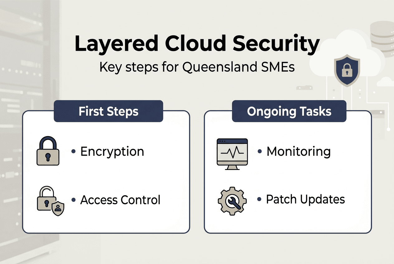 Infographic cloud security steps for Queensland SMEs