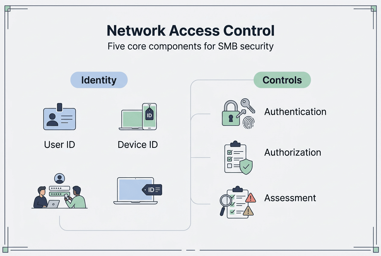 Infographic core components of network access control