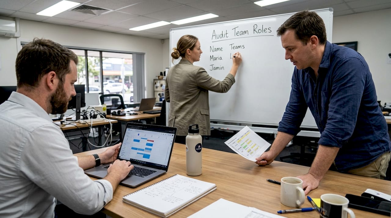 Team planning roles for cybersecurity audit