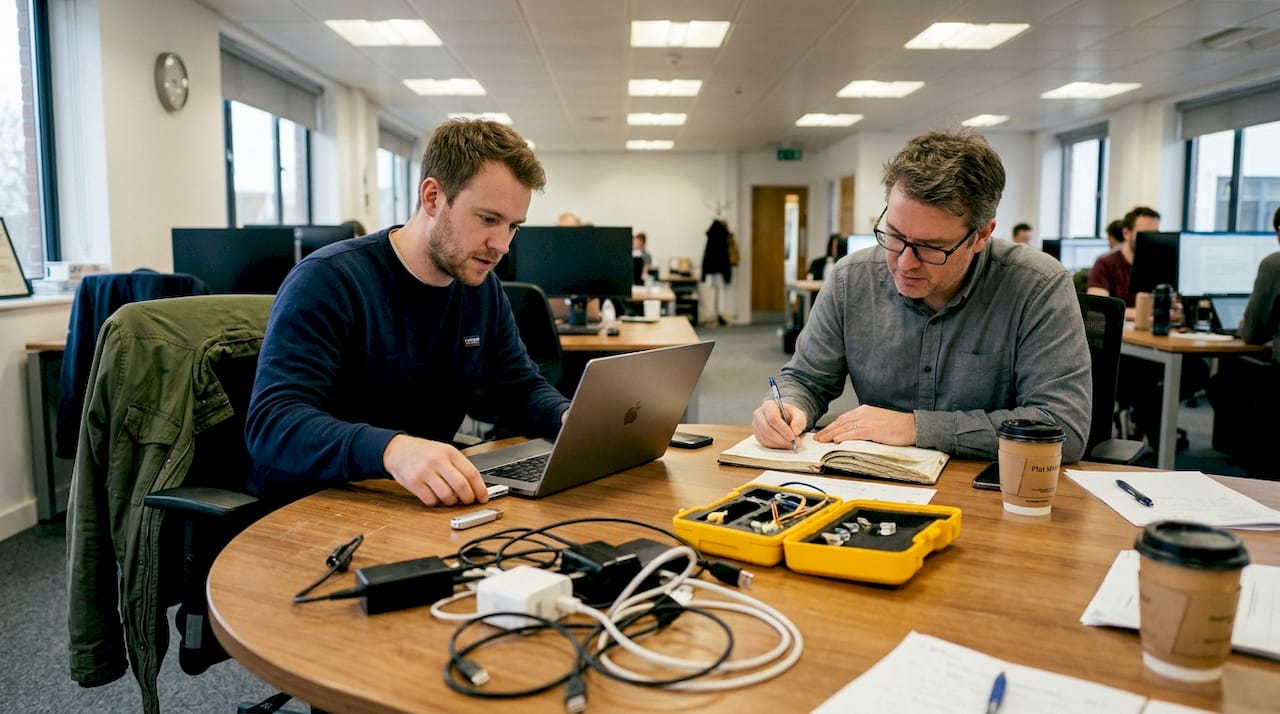 IT team planning upgrade in shared workspace