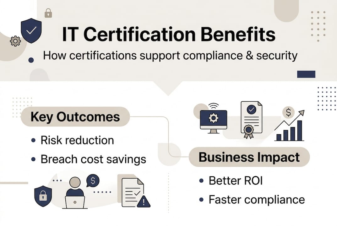 Infographic showing IT certification benefits