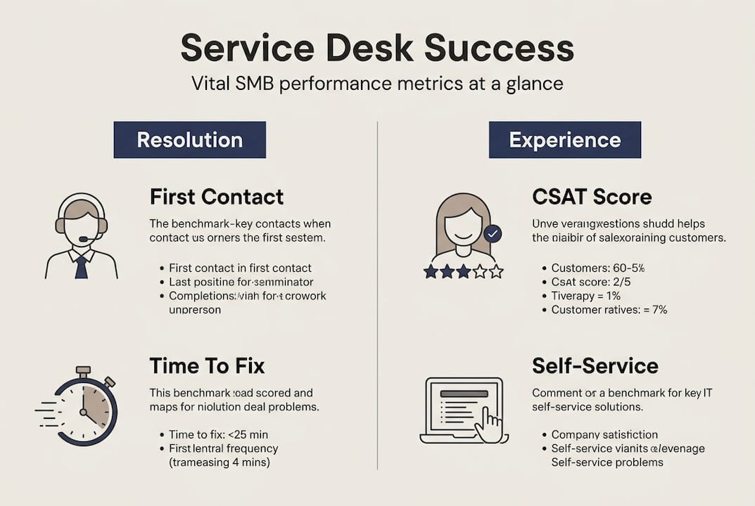 Infographic of key IT service desk metrics