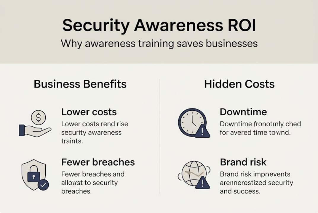 Infographic on ROI and risk reduction in security awareness