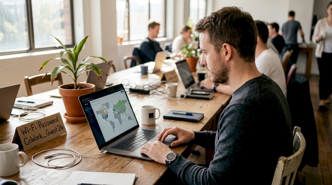 IT manager checks cloud data dashboard