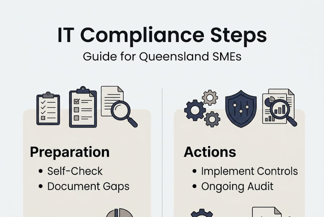 Infographic showing IT compliance basics for SMEs