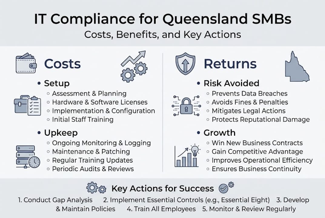 Infographic on IT compliance costs and benefits