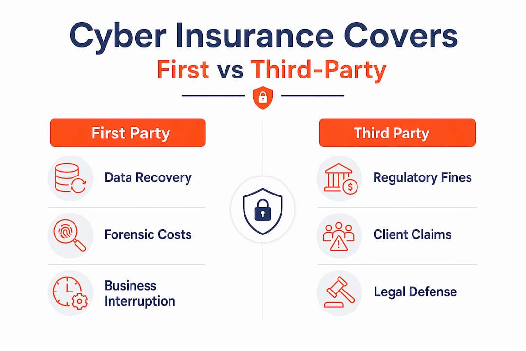 Infographic contrasting first and third party coverage