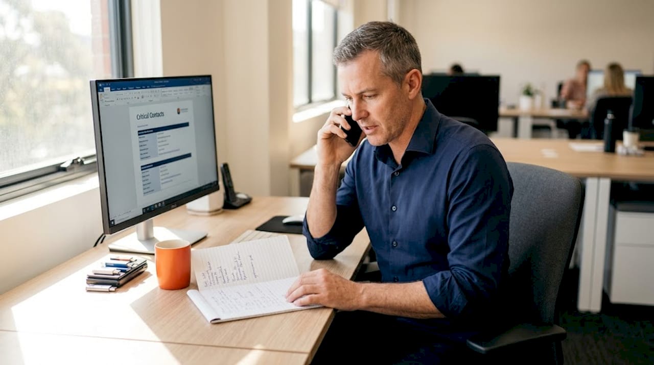 Incident response coordinator calling from home office