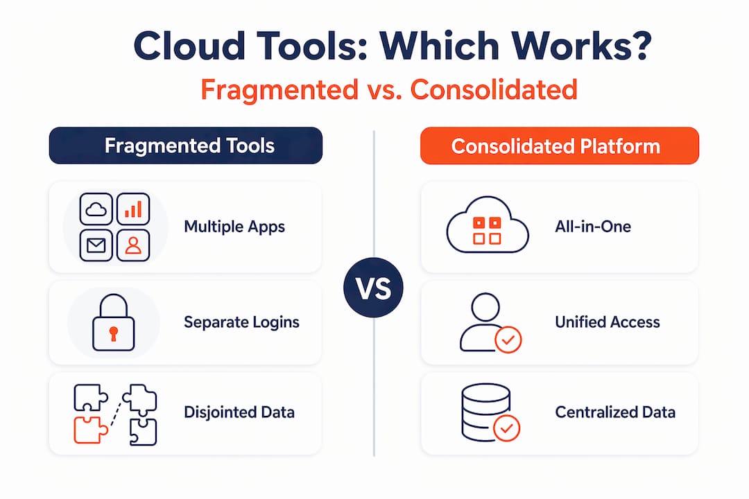 Infographic comparing cloud tool strategies