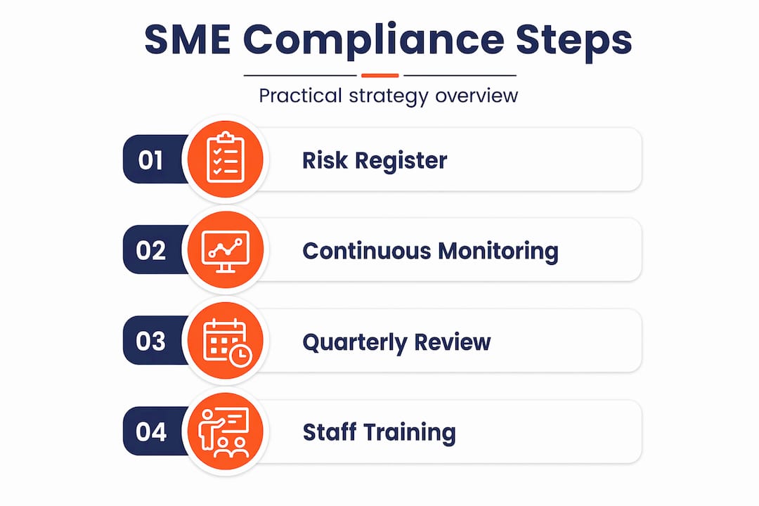Infographic showing SME compliance process steps
