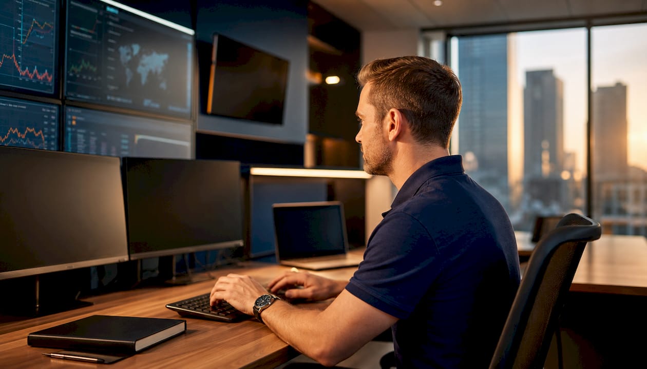 IT hands typing at firewall data screens